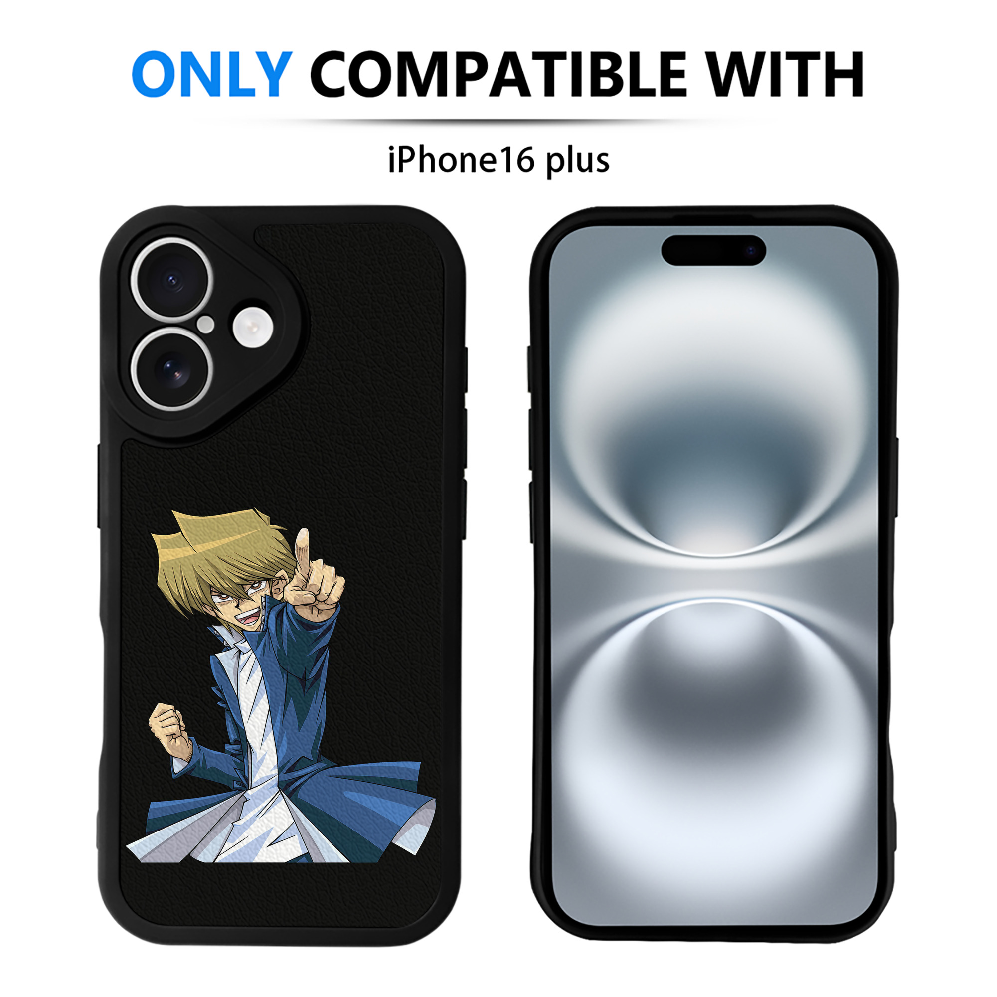 （画像用） 遊☆戯☆王 Yu-Gi-Oh! 【iPhone 16シリーズ対応】シリコンスマホケース（レザー調） 材質：シリコン
